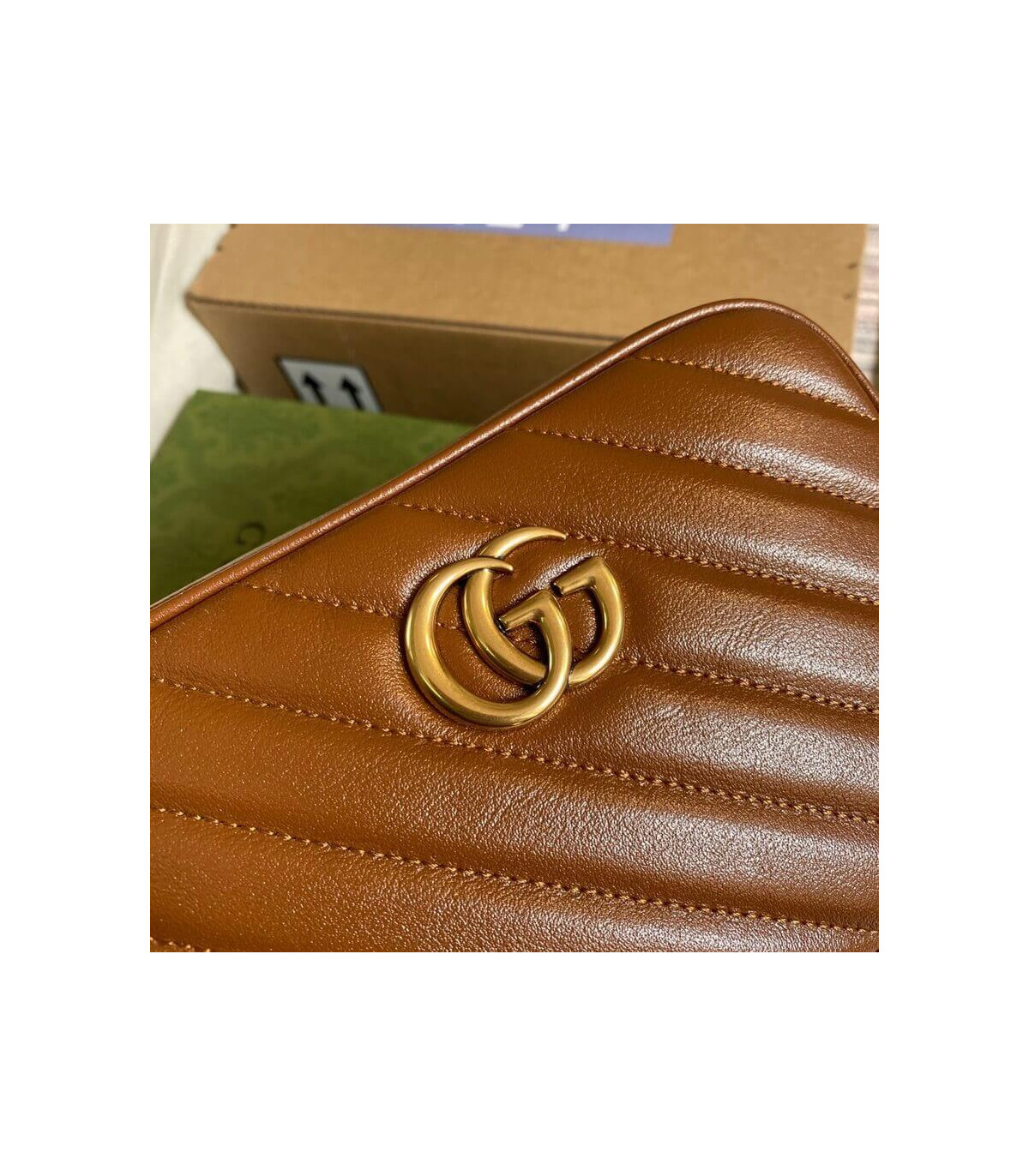 Gucci GG Marmont Matelasse Mini Bag Brown