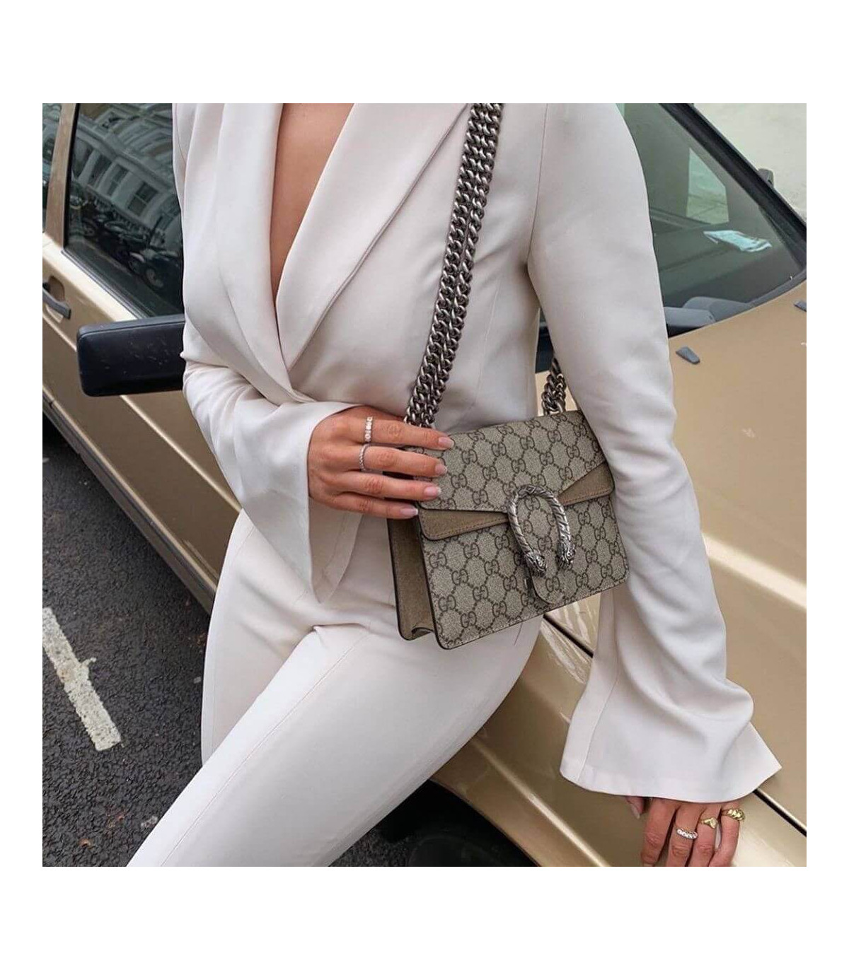 Gucci Dionysus GG Supreme Mini Bag Apricot
