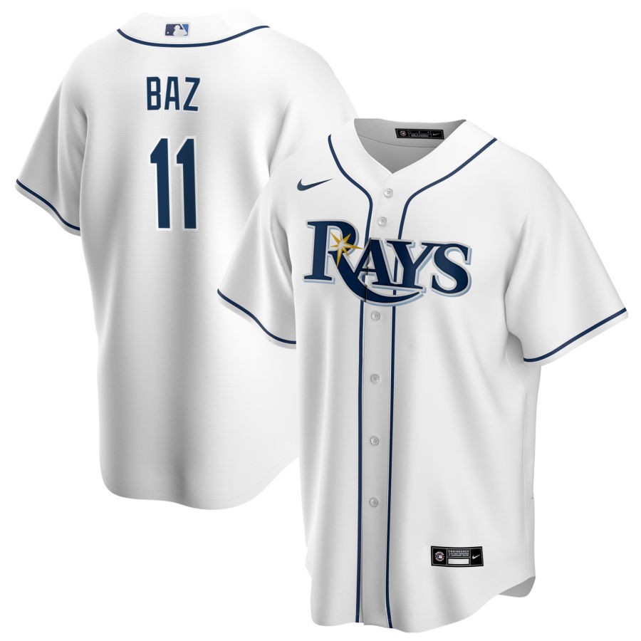 Men's Tampa Bay Rays Nike White Home Replica  Jersey-BAZ
