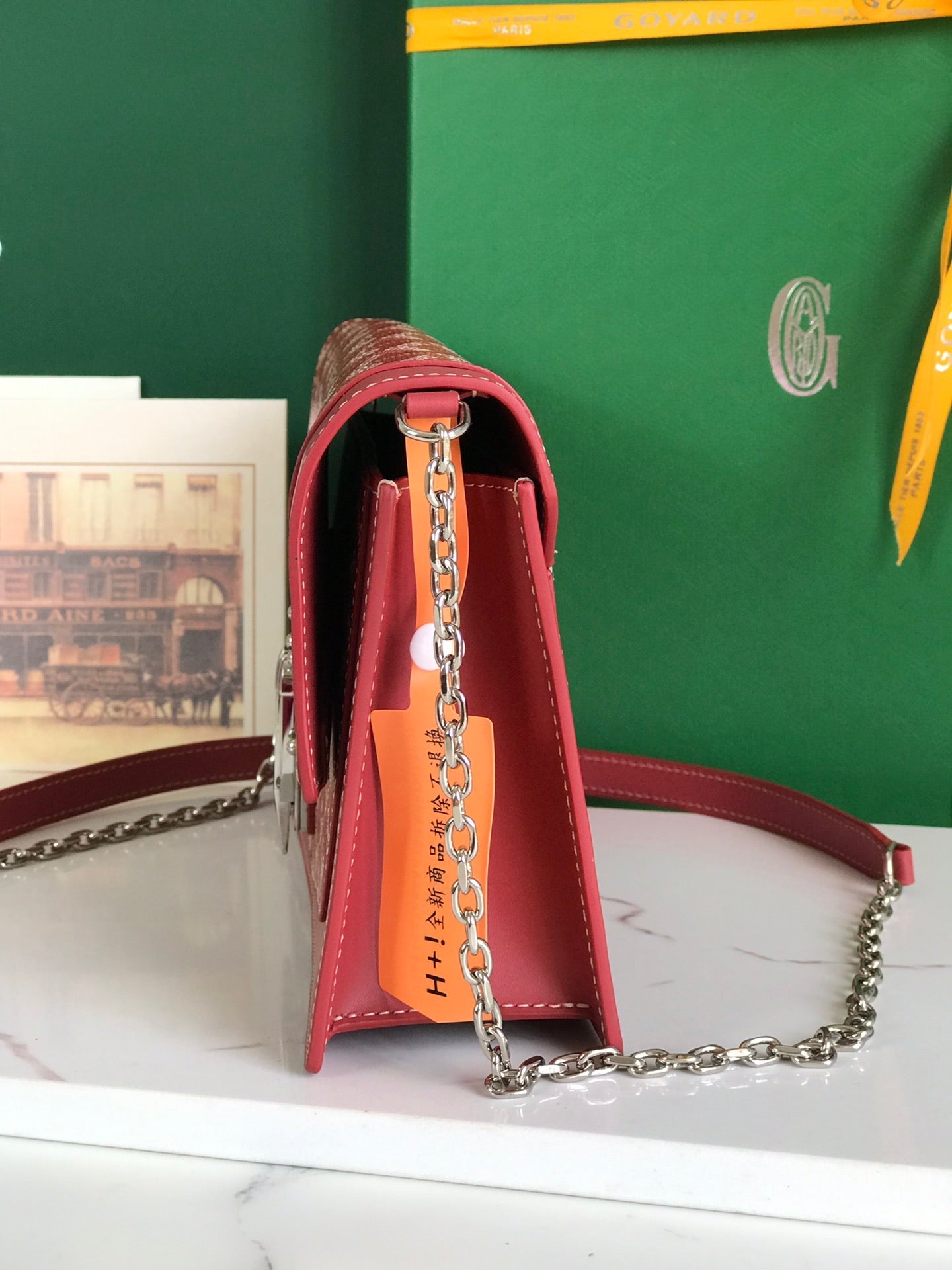 Goyard Duchesse Marie-Caroline Bag 25 Cm Red Goyardine Canvas And Smooth Calfskin