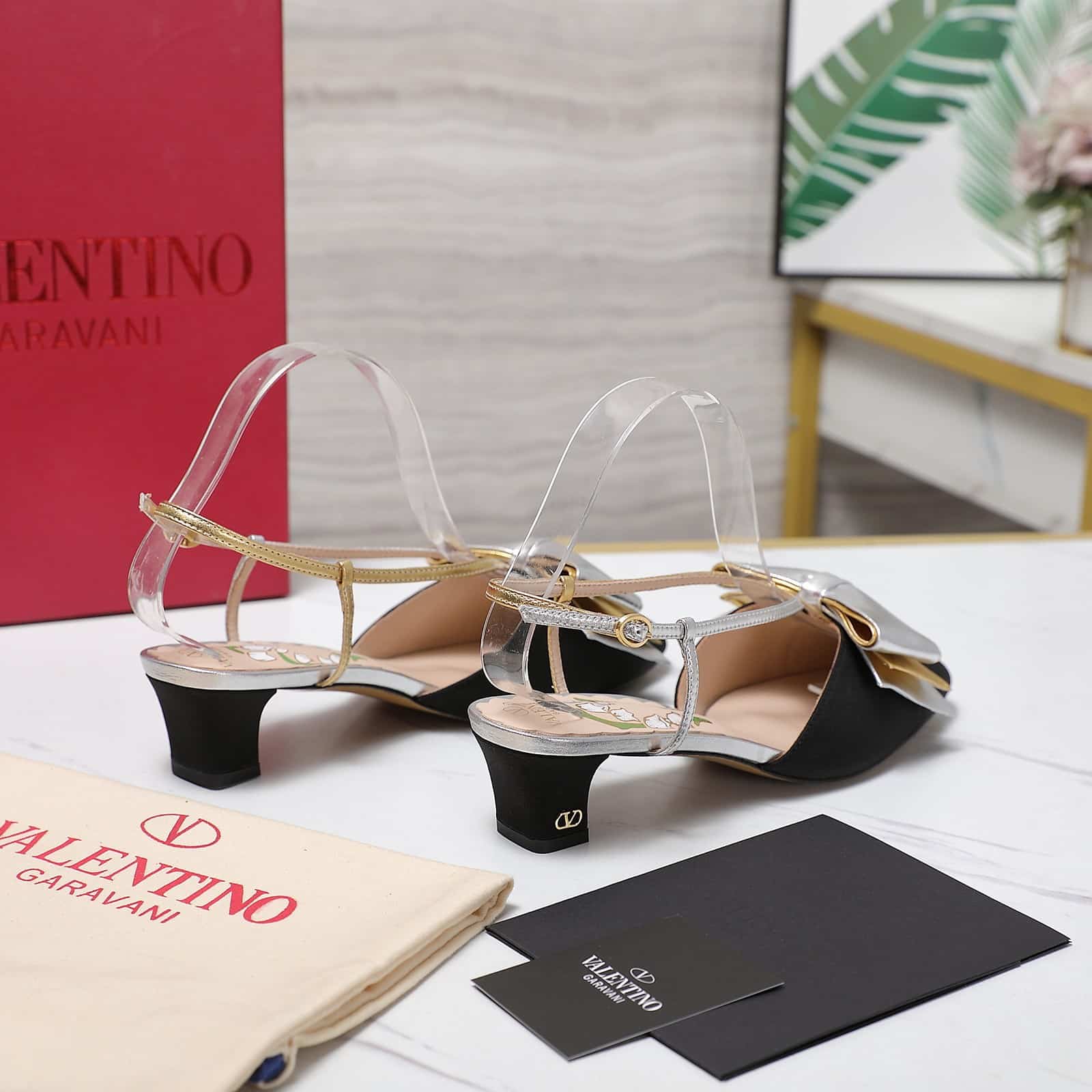 Valentino Bowow Slingback Pumps Black 6w2s0lb6qlj R1v