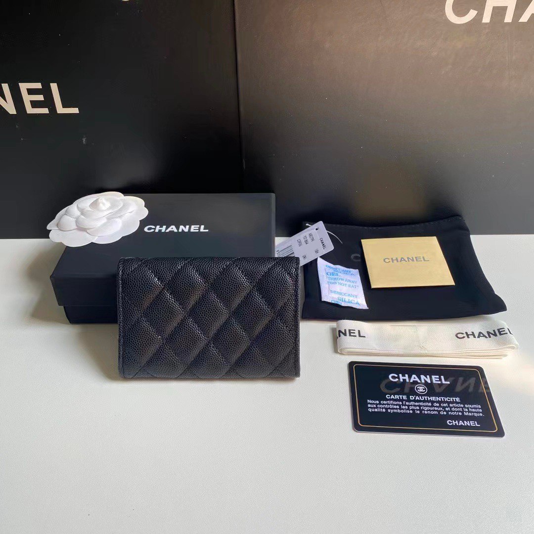 Chanel Classic Card Holder Grain Leather Black With Gold Hardware 11Cm Ap0214 Y01864 C3906