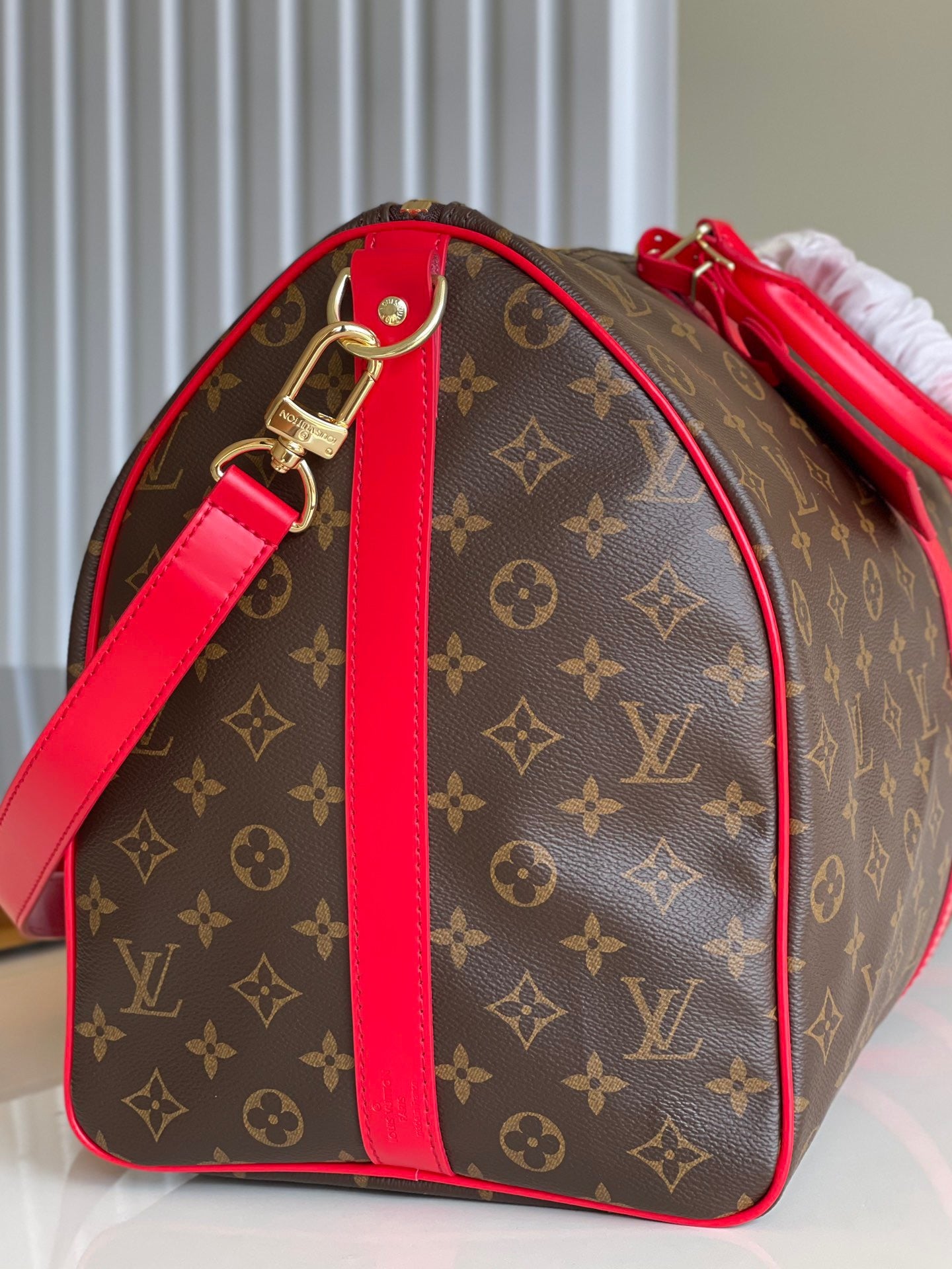 Louis Vuitton Keepall Bandouliere 50 Monogram Canvas Red 50cm LV M44740