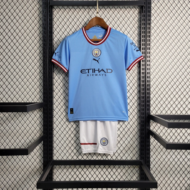 2022-23 Kids Manchester City Home Football jersey