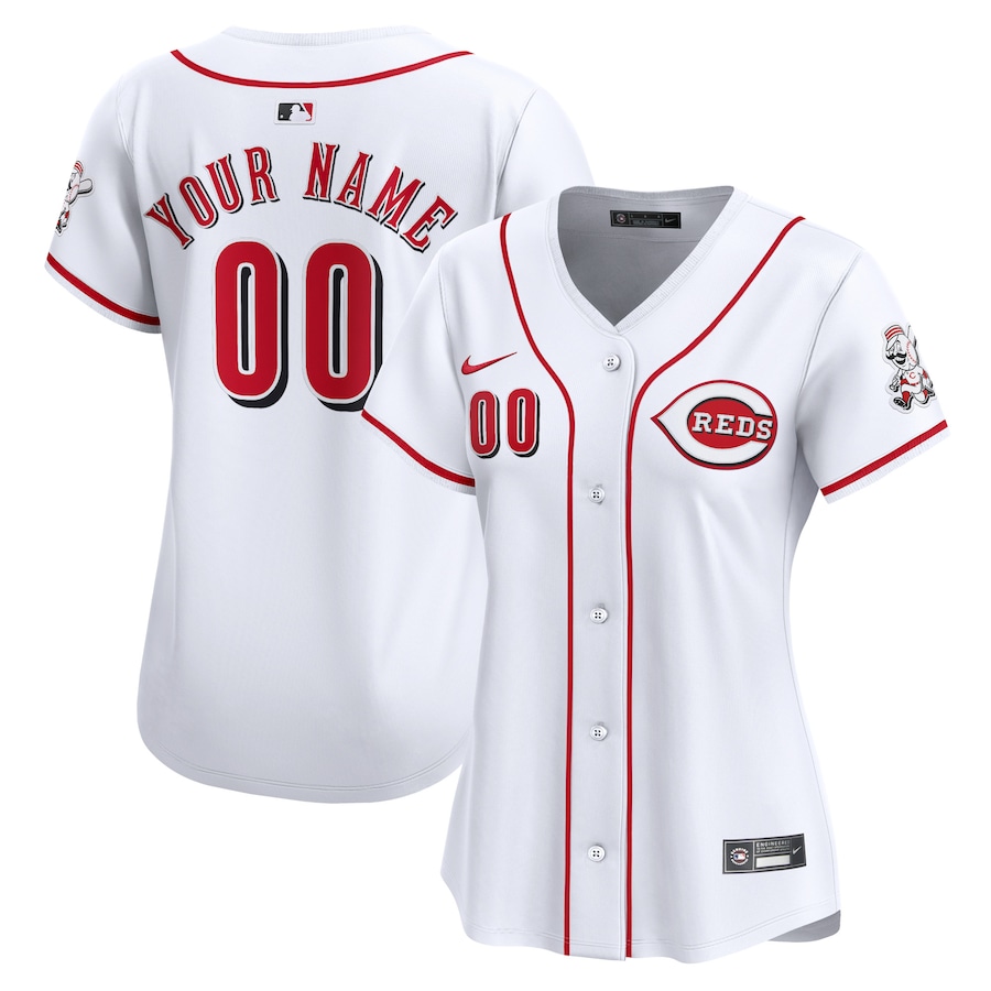 Cincinnati Reds Women's Home Limited Custom Jersey White