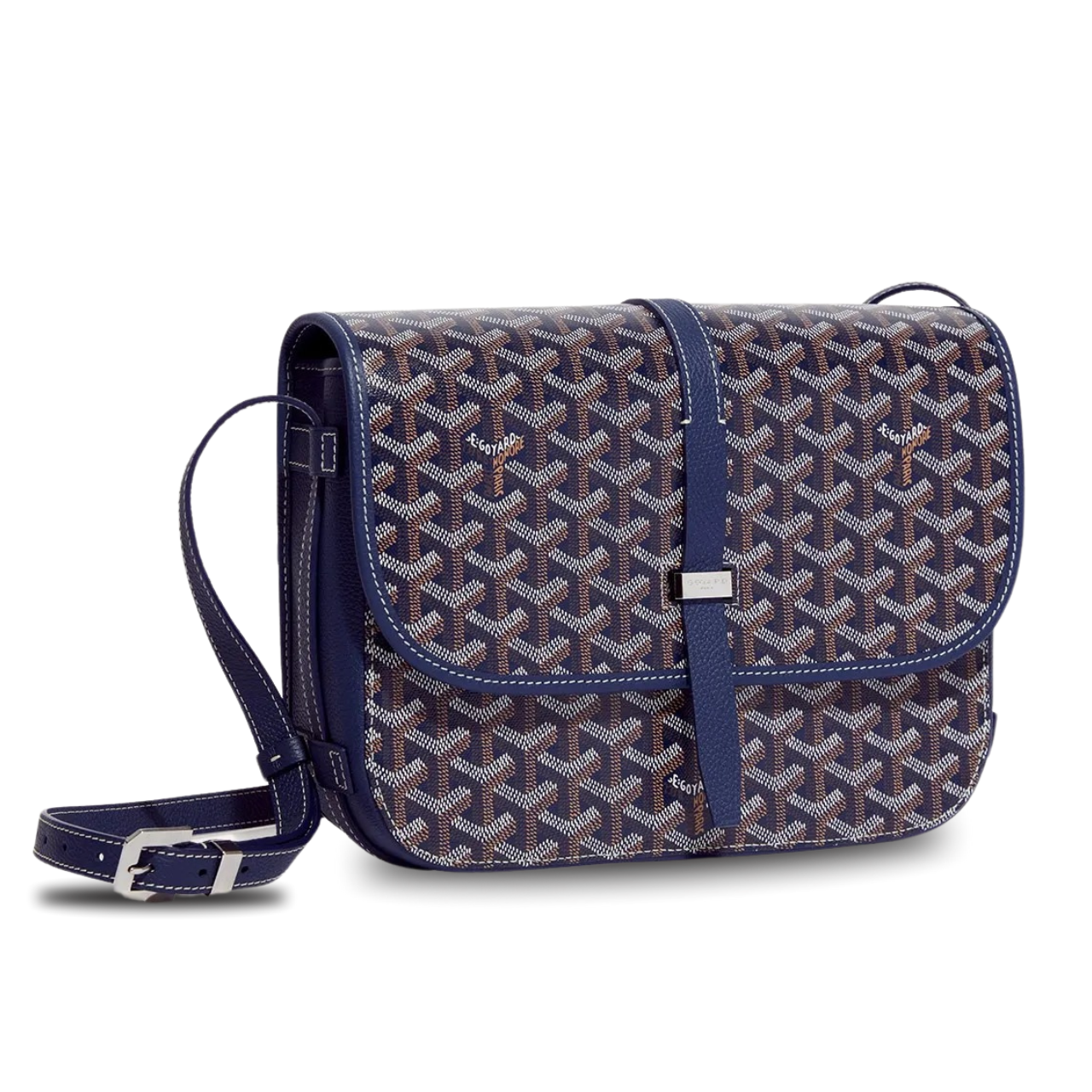 Goyard Belvedere Mm Bag 28Cm Navy Blue Canvas