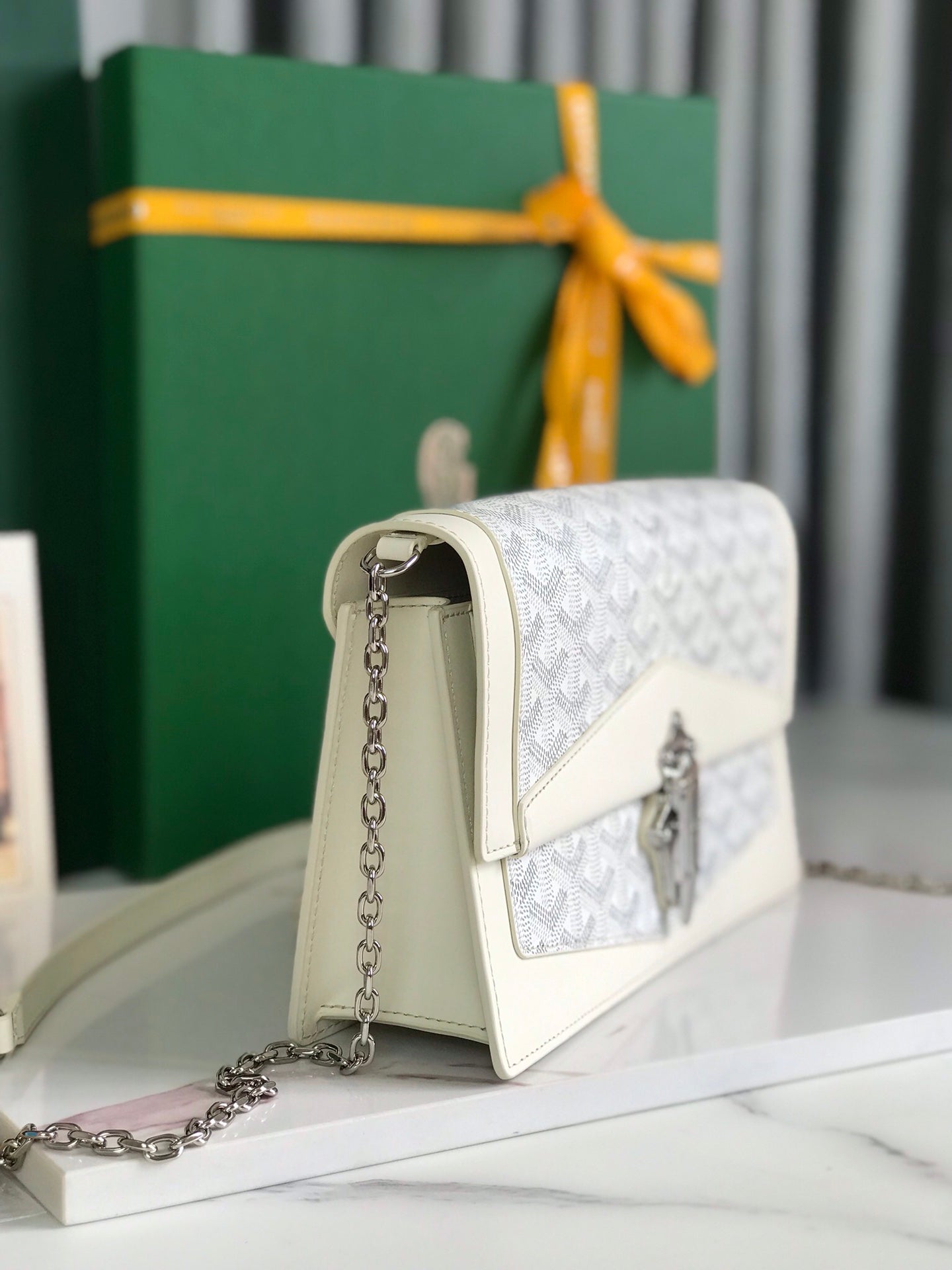 Goyard Duchesse Marie-Caroline Bag 25cm White Goyardine Canvas And Smooth Calfskin