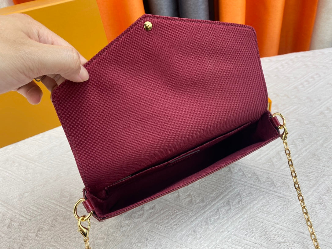 Louis Vuitton Pochette F Licie Wine Red 21Cm