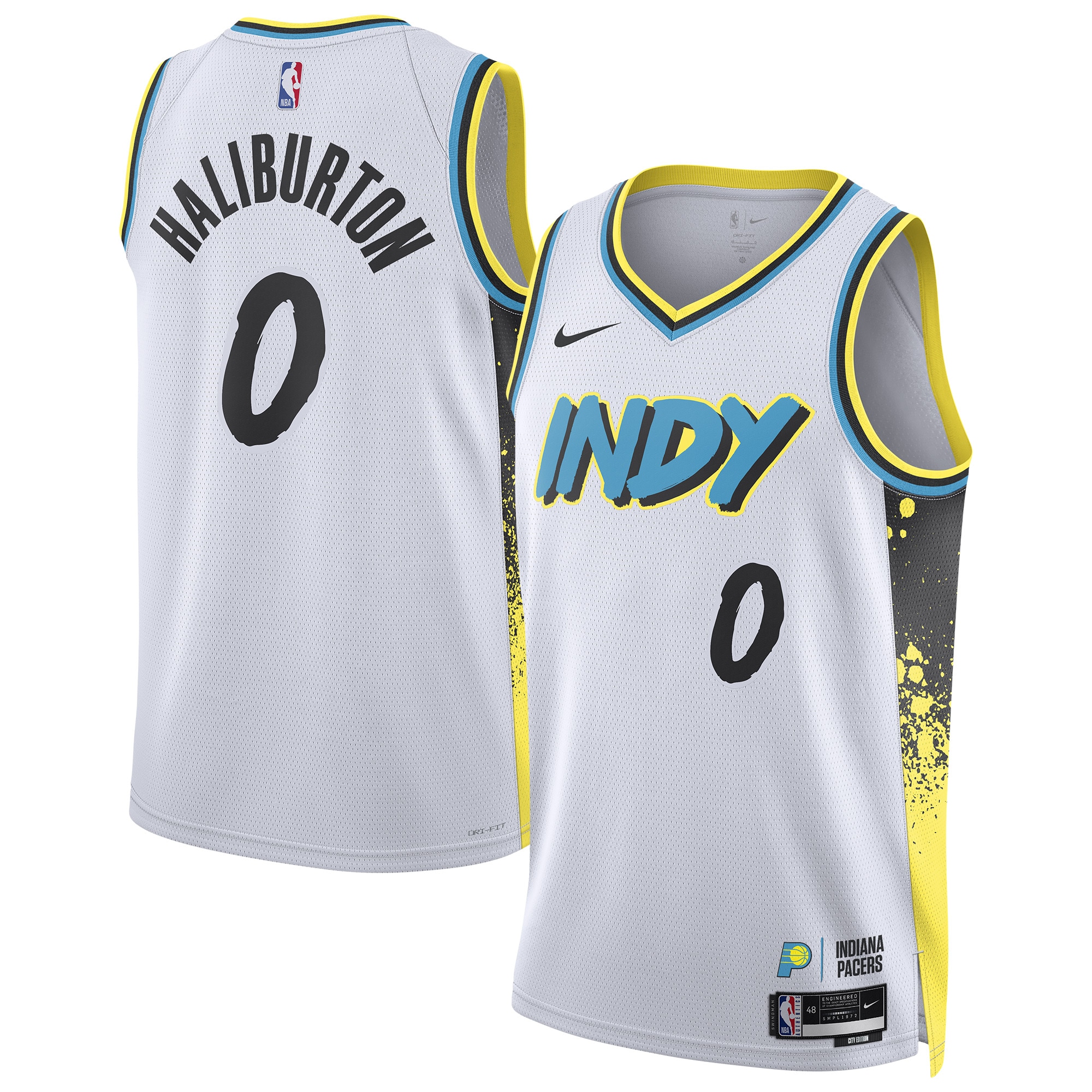 Unisex Indiana Pacers Tyrese Haliburton White 2024/25 Swingman Jersey - City Edition