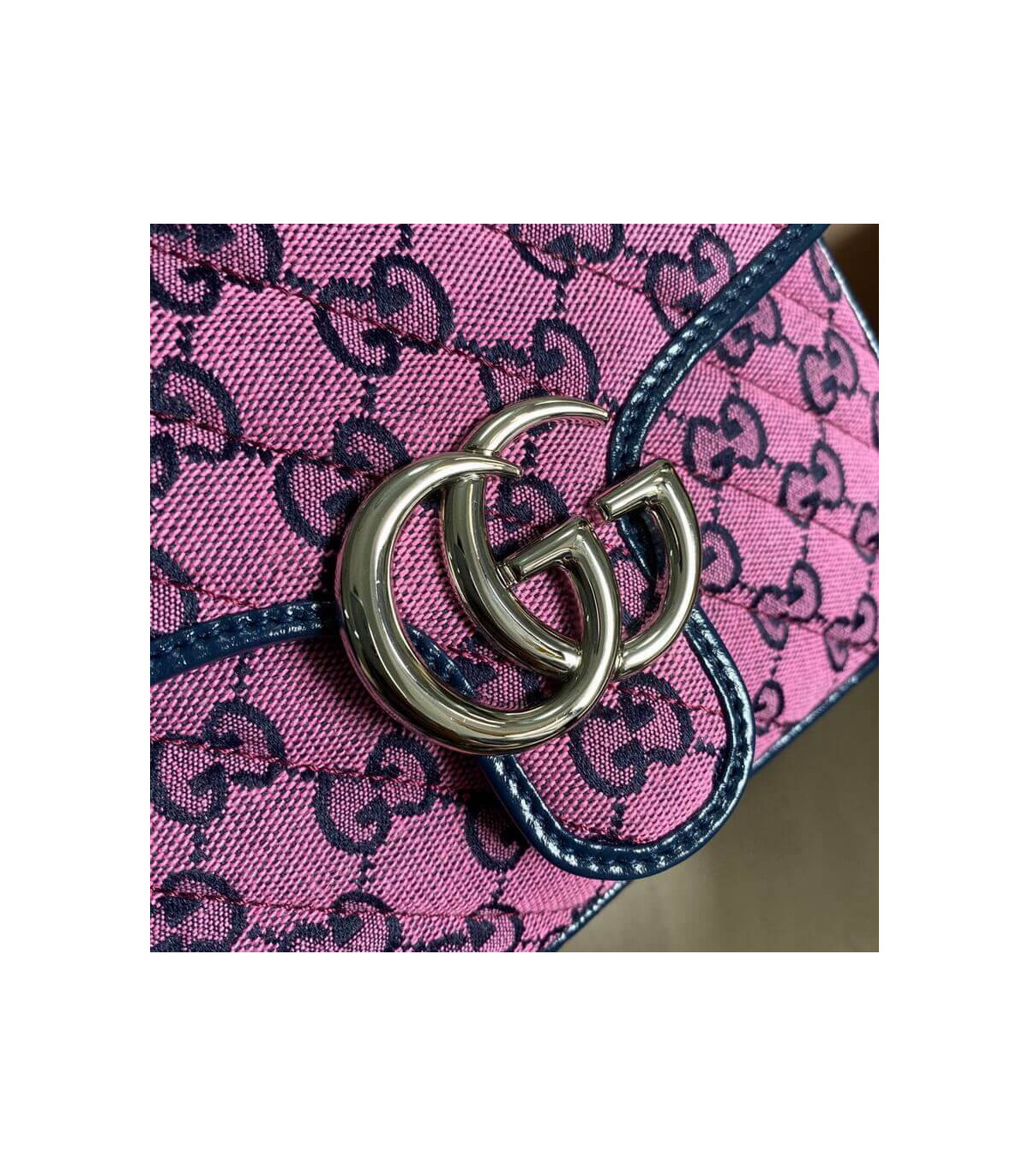 Gucci GG Marmont Multicolour Mini Top Handle Bag Pink