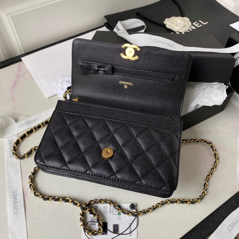 Chanel Grained Calfskin Wallet on Chain 19cm