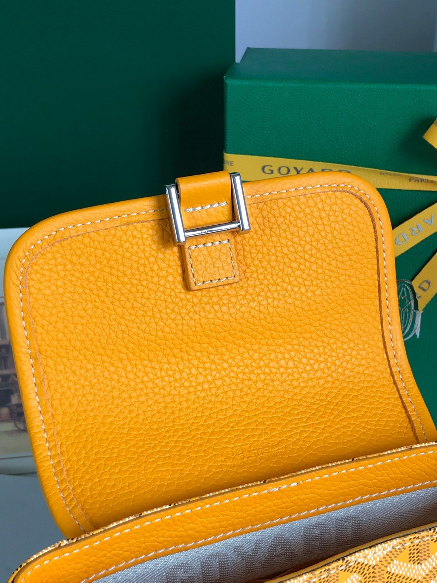 Goyard Grand Bleu 16cm Yellow Goyardine Canvas And Lambskin