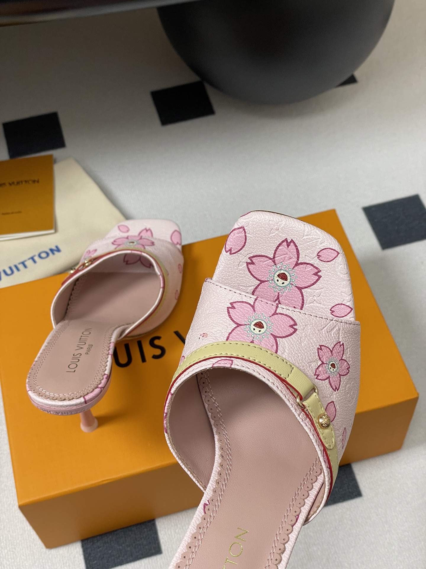 Louis Vuitton x Takashi Murakami Cherry Blossom Mule Pink Monogram Canvas