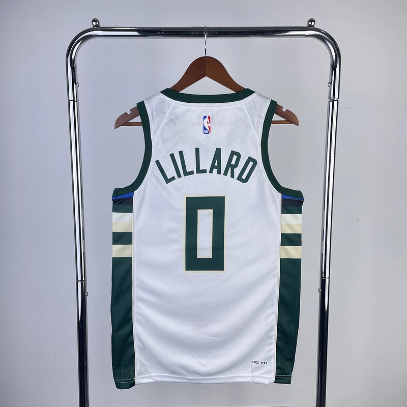 2023 NBA Milwaukee Bucks (0 LILLARD) Basketball Jersey
