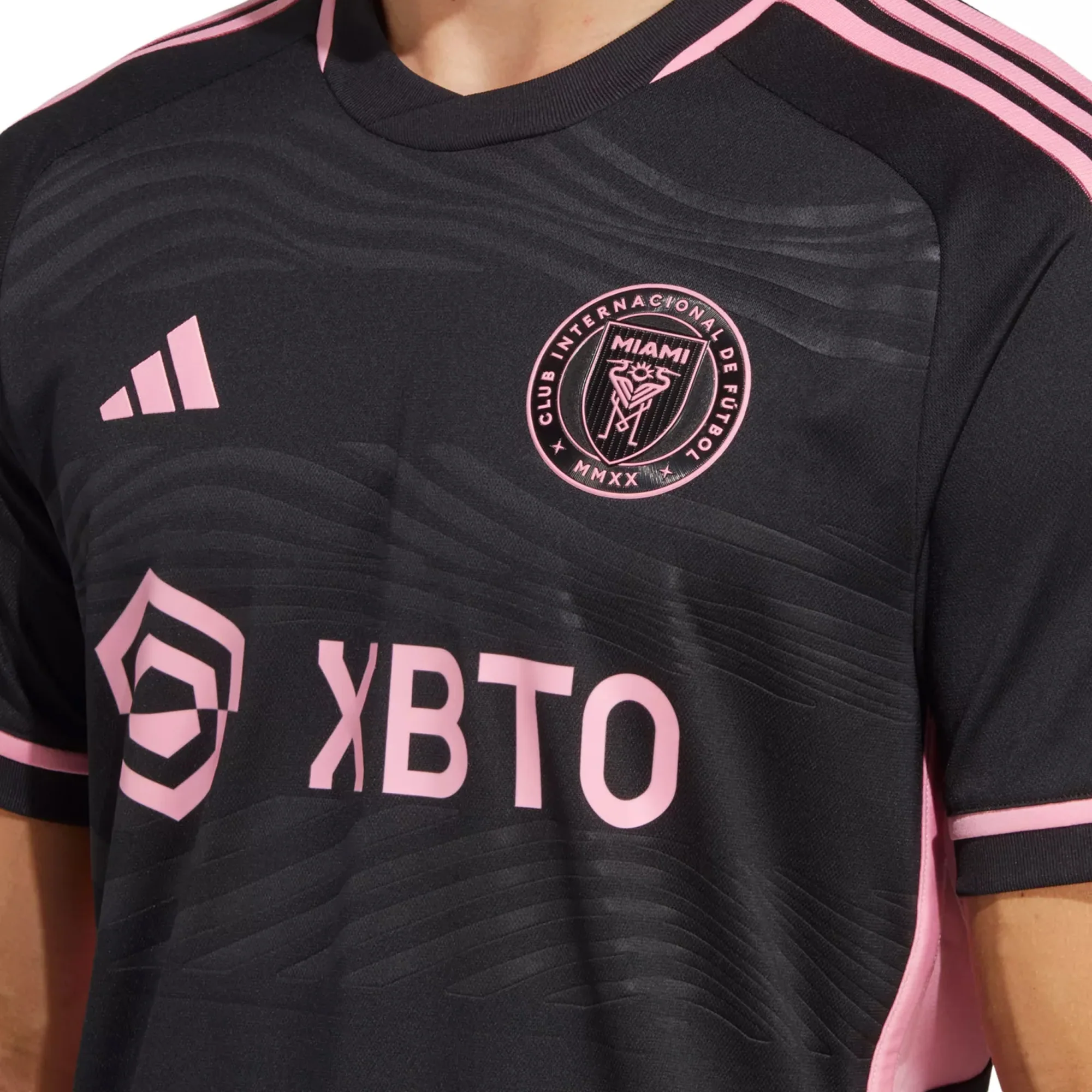 adidas Inter Miami Lionel Messi Authentic Player Version Away Jersey 23/24 w/ MLS Patches (Black/Pink)