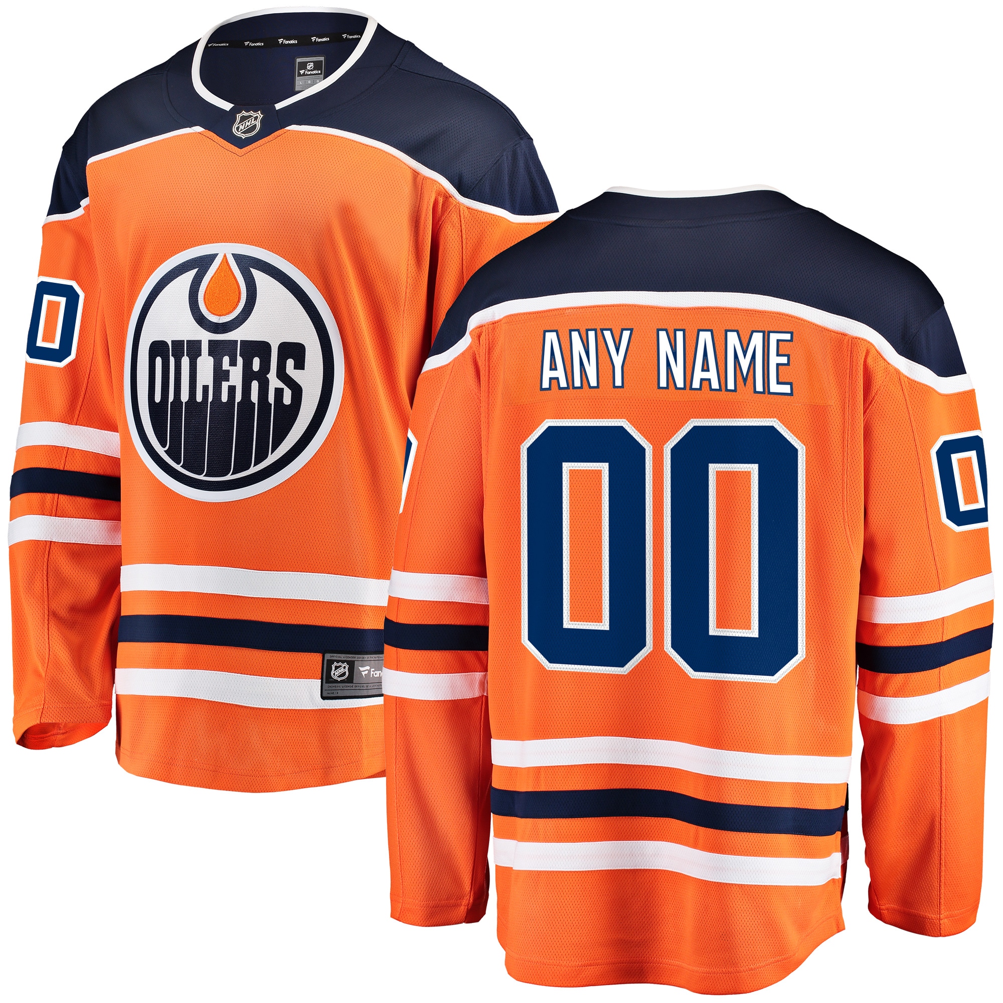 Edmonton Oilers Fanatics Home Breakaway Custom Jersey – Orange