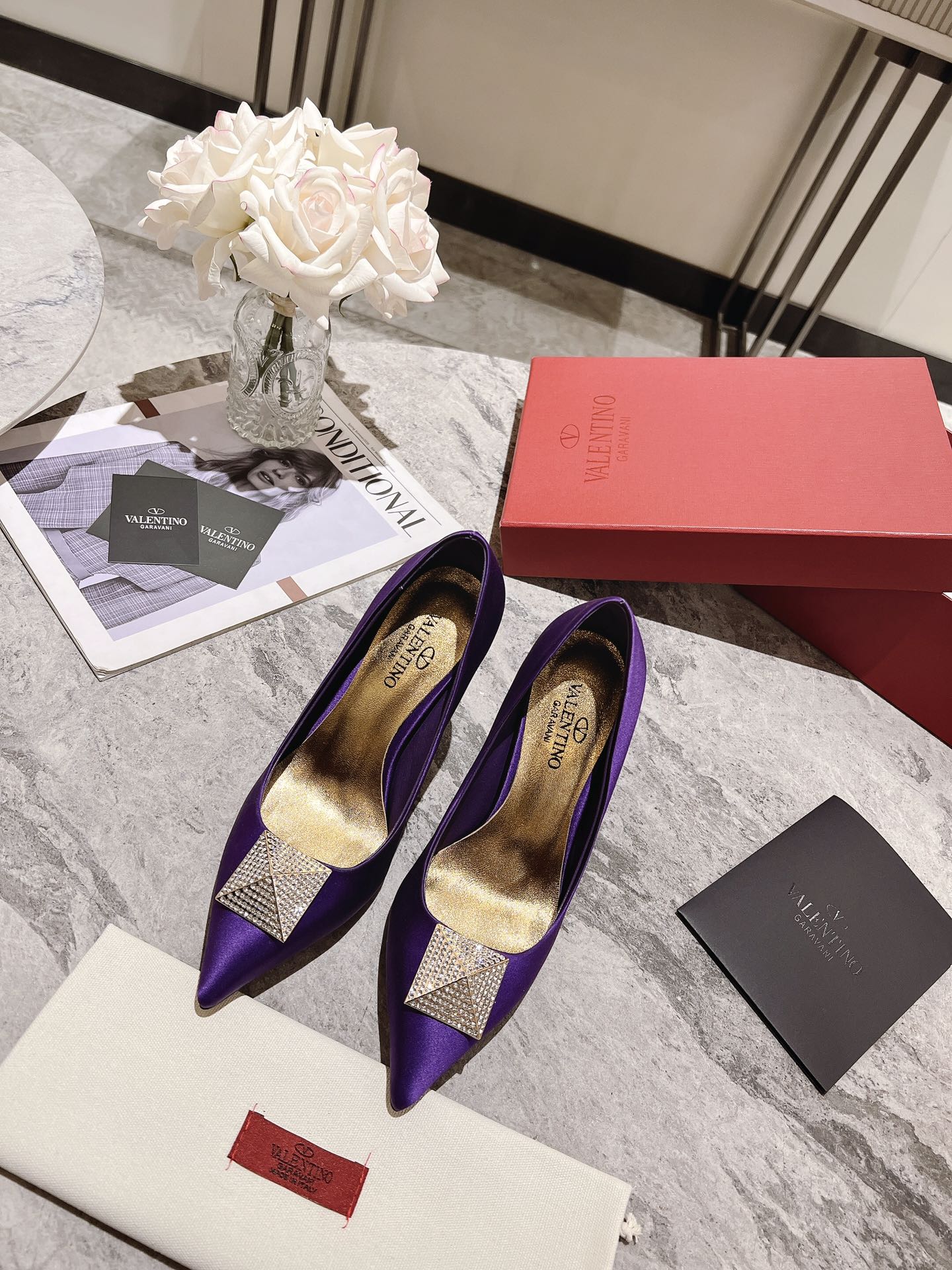 Valentino Garavani One Stud Pump With Crystals Purple 2W2S0Fh8Ulm 73E