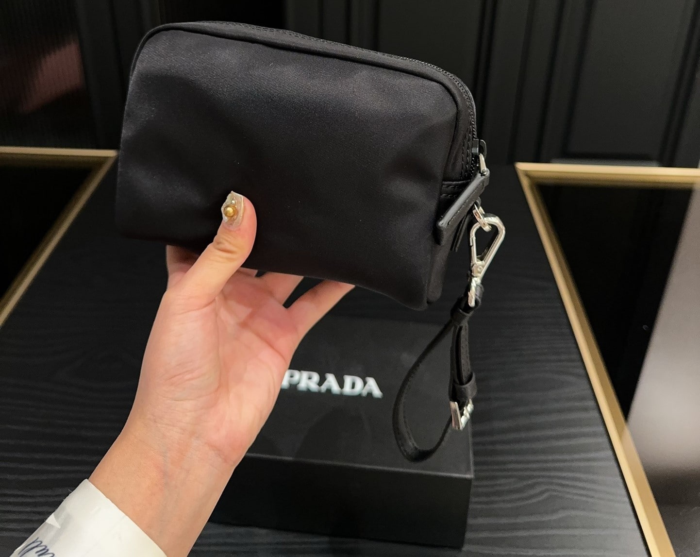 Prada Re Nylon Toiletry Bag Black 16Cm