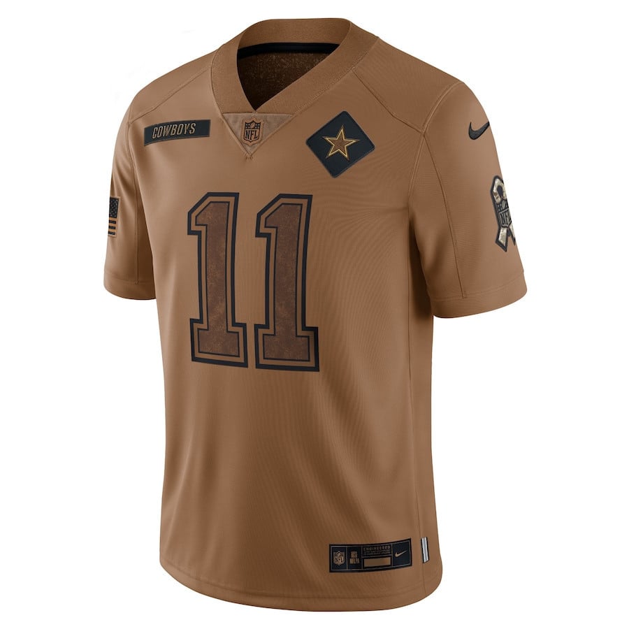 Micah Parsons 11 Dallas Cowboys 2023 Salute To Service Jersey - Brown