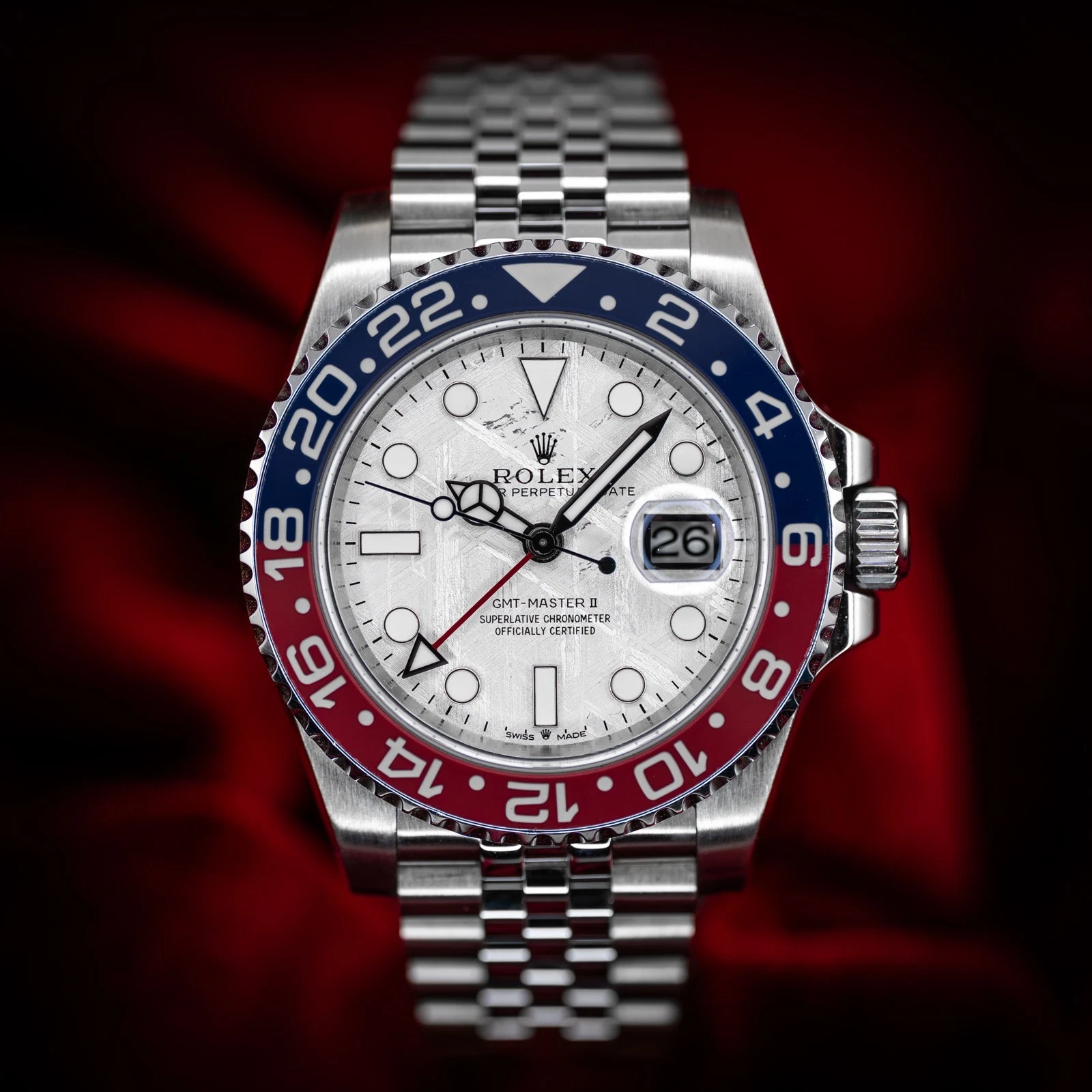 [SUPER CLONE] Rolex GMT-Master II Meteorite Pepsi Jubilee Stainless Steel 116710LN