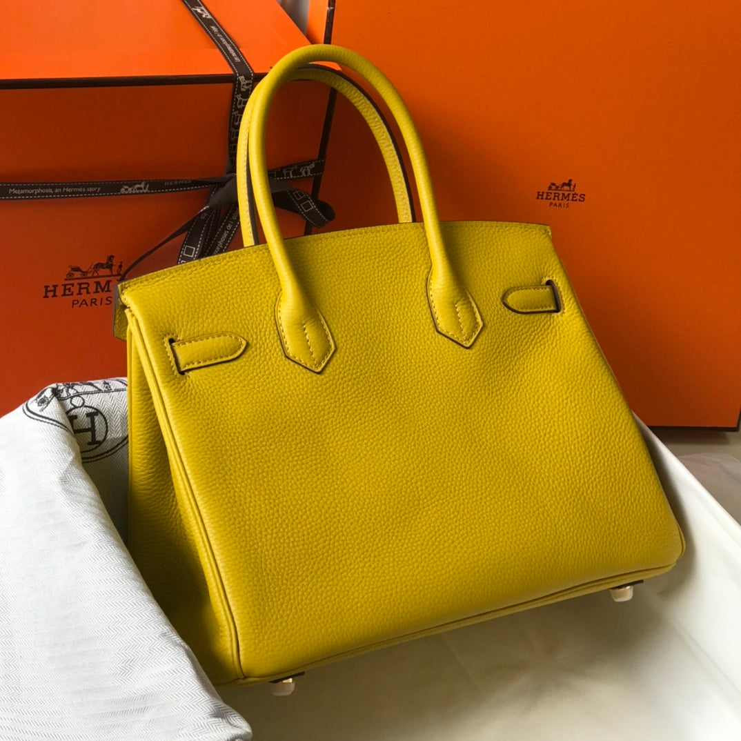 Hermes Birkin Amber Yellow Togo Leather Gold Hardware
