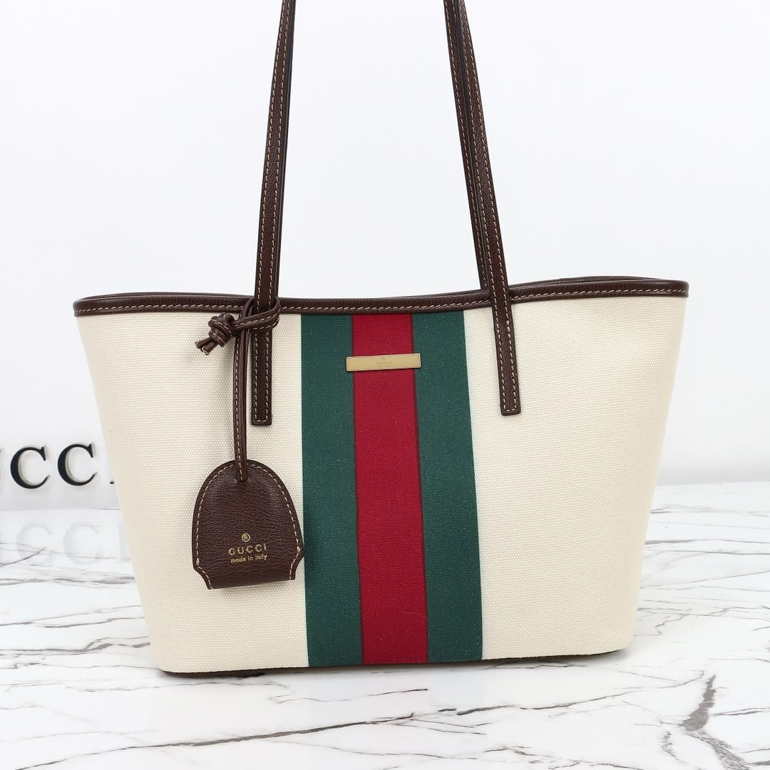 Gucci Tribeca Small Tote Bag 24.9cm/9.8in Natural Canvas A0034E