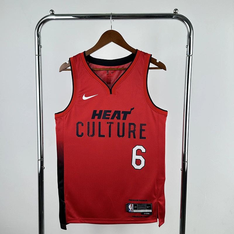 2025 NBA Miami Heat 6 JAMES Basketball Jersey