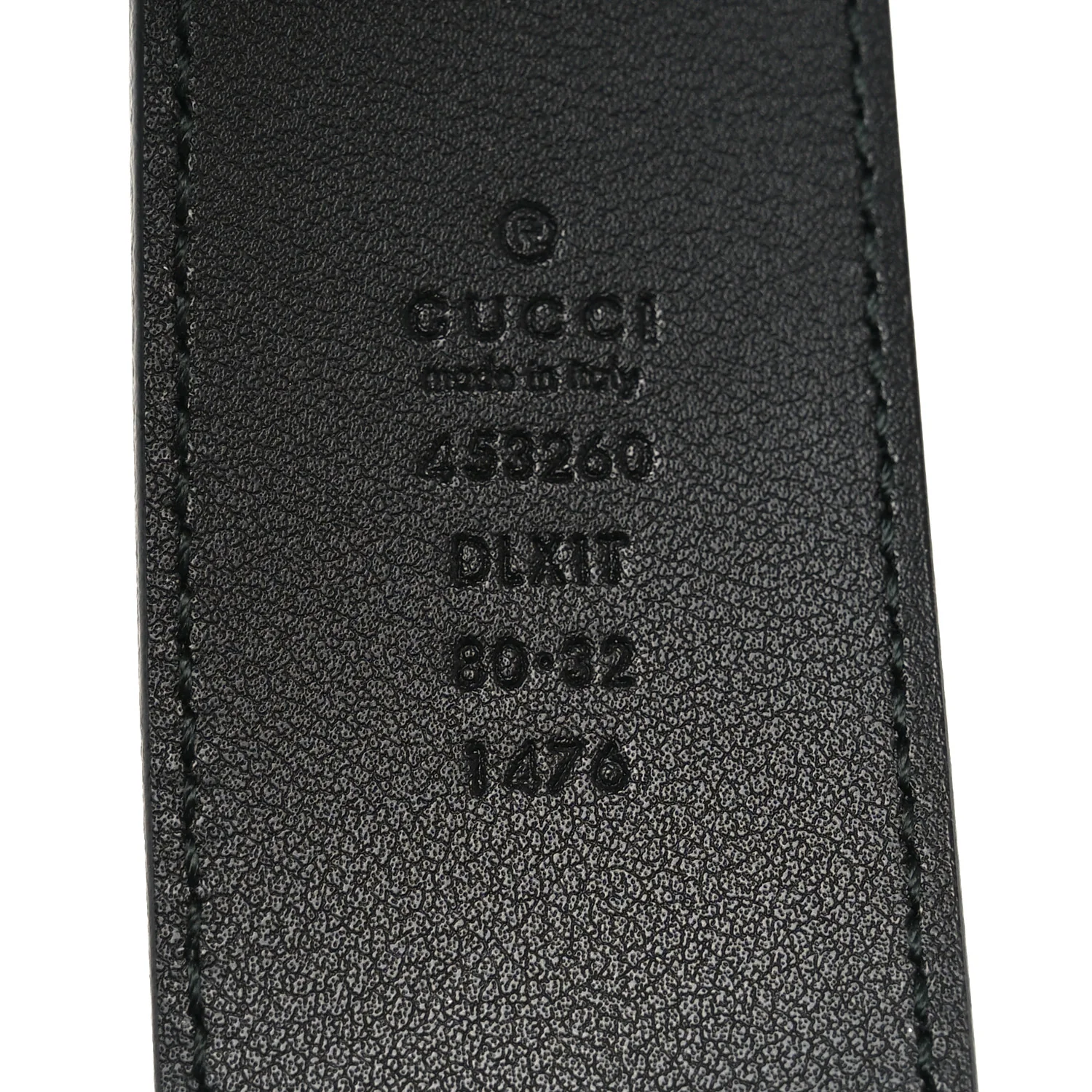 Moon Calfskin Pearl Double G 40mm Belt 80 32 Black Cream