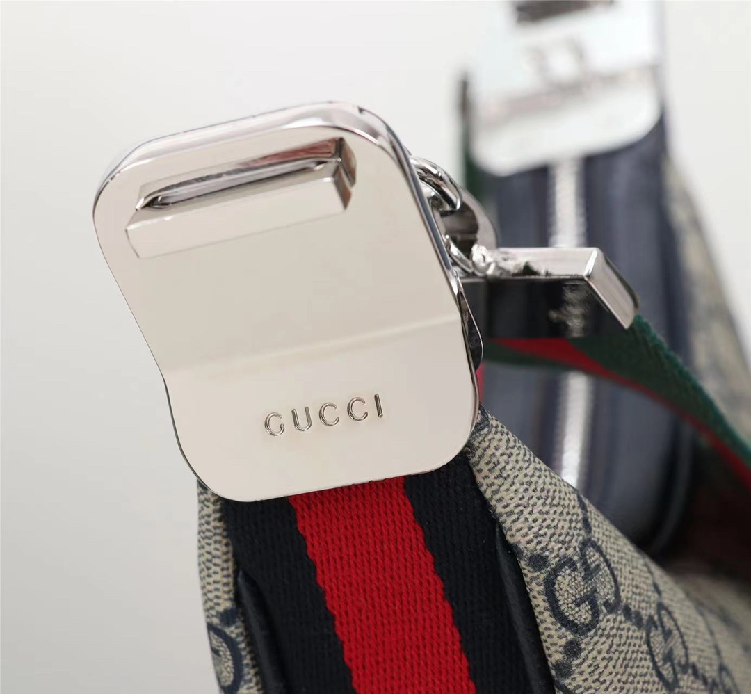 Gucci Attache Small Shoulder Bag Beige And Blue 23Cm 699409 96Grn 4082