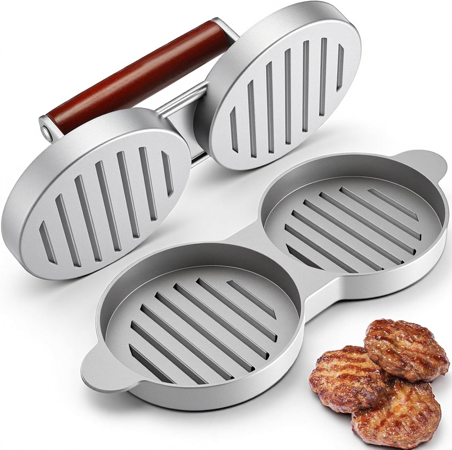 Aluminum Alloy Non-Stick Hamburger Meat Beef Grill Burger Press Food Mold