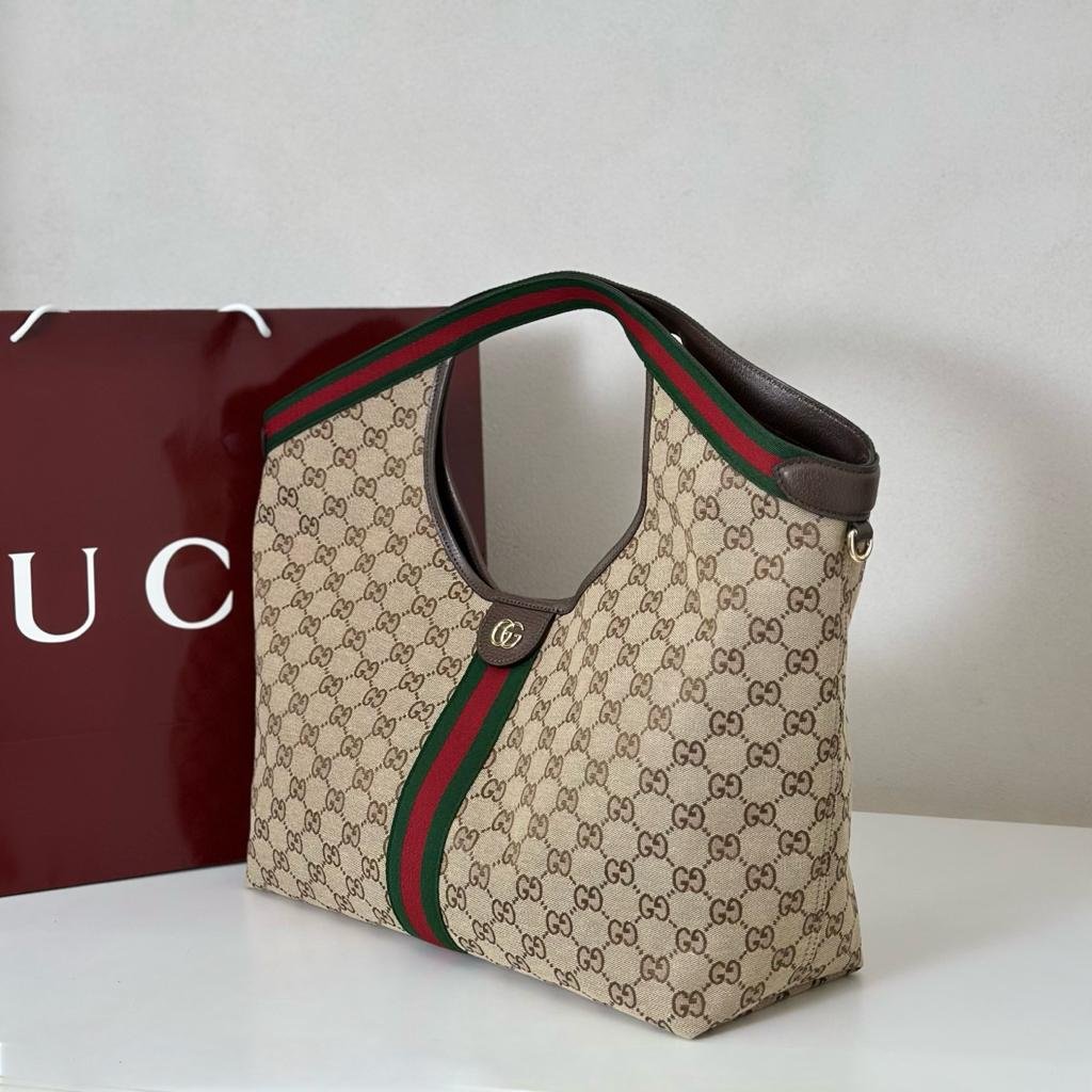 Gucci Giglio Large Tote Bag 54cm/21.3in Beige And Brown 853971