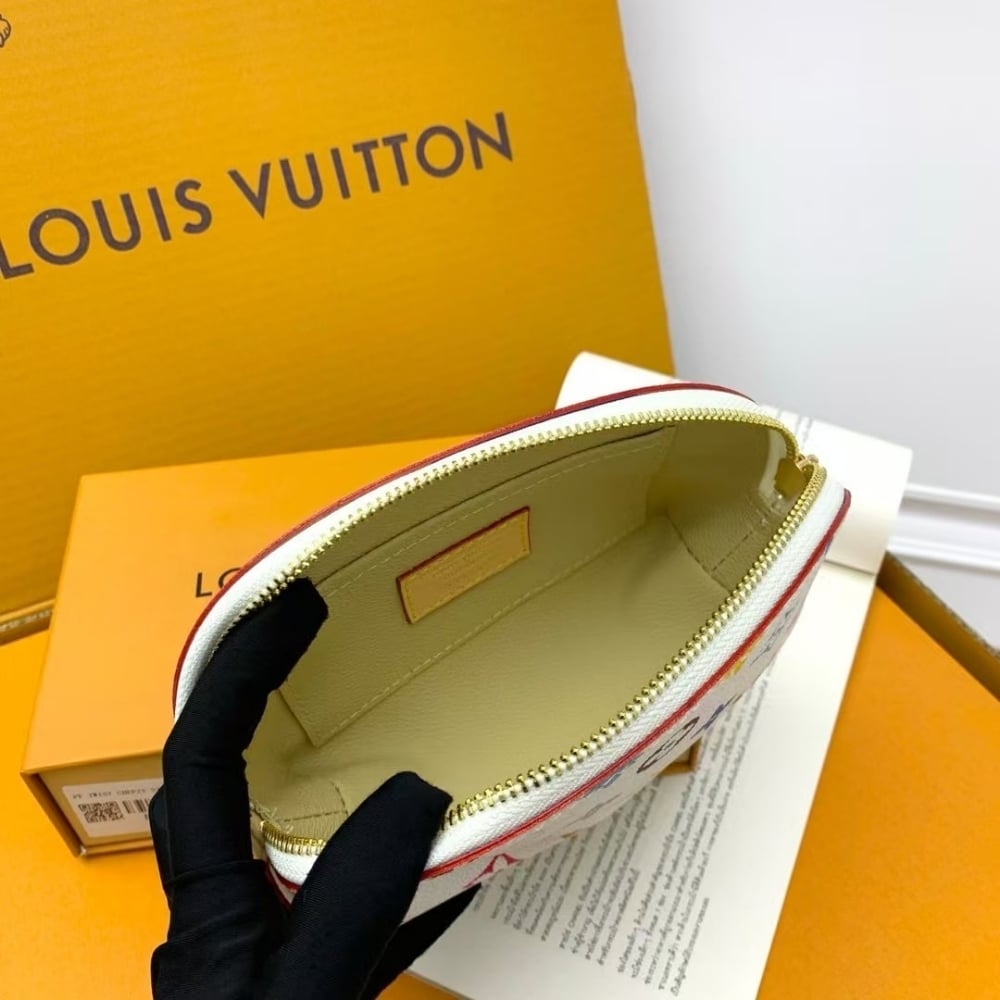 Louis Vuitton X Murakami Cosmetic Pouch PM Monogram White 19Cm M13744