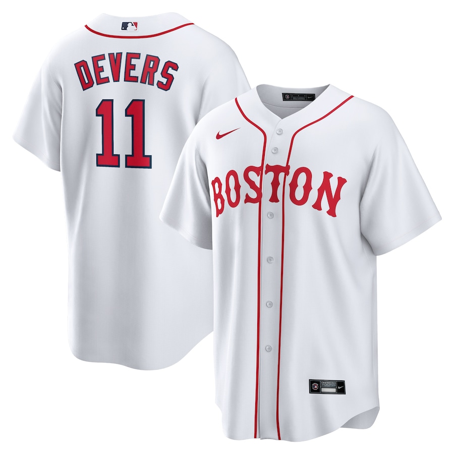Rafael Devers Boston Red Sox 2021 Patriots' Day Official Player Jersey White