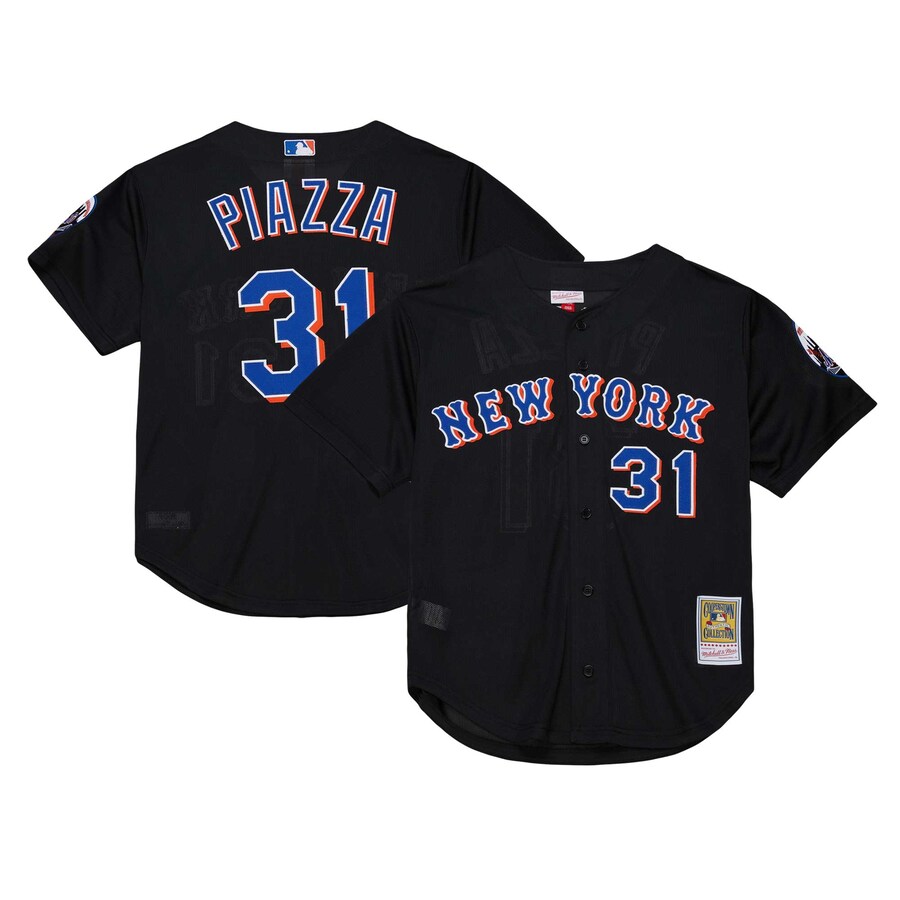 Mike Piazza New York Mets Mitchell&Ness Cooperstown Collection 2000 Batting Practice Jersey Black