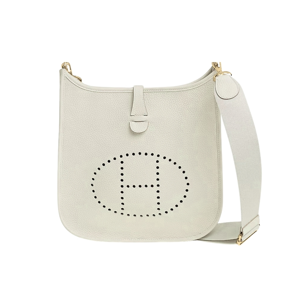 Hermes Clemence Evelyne PM 25Cm White