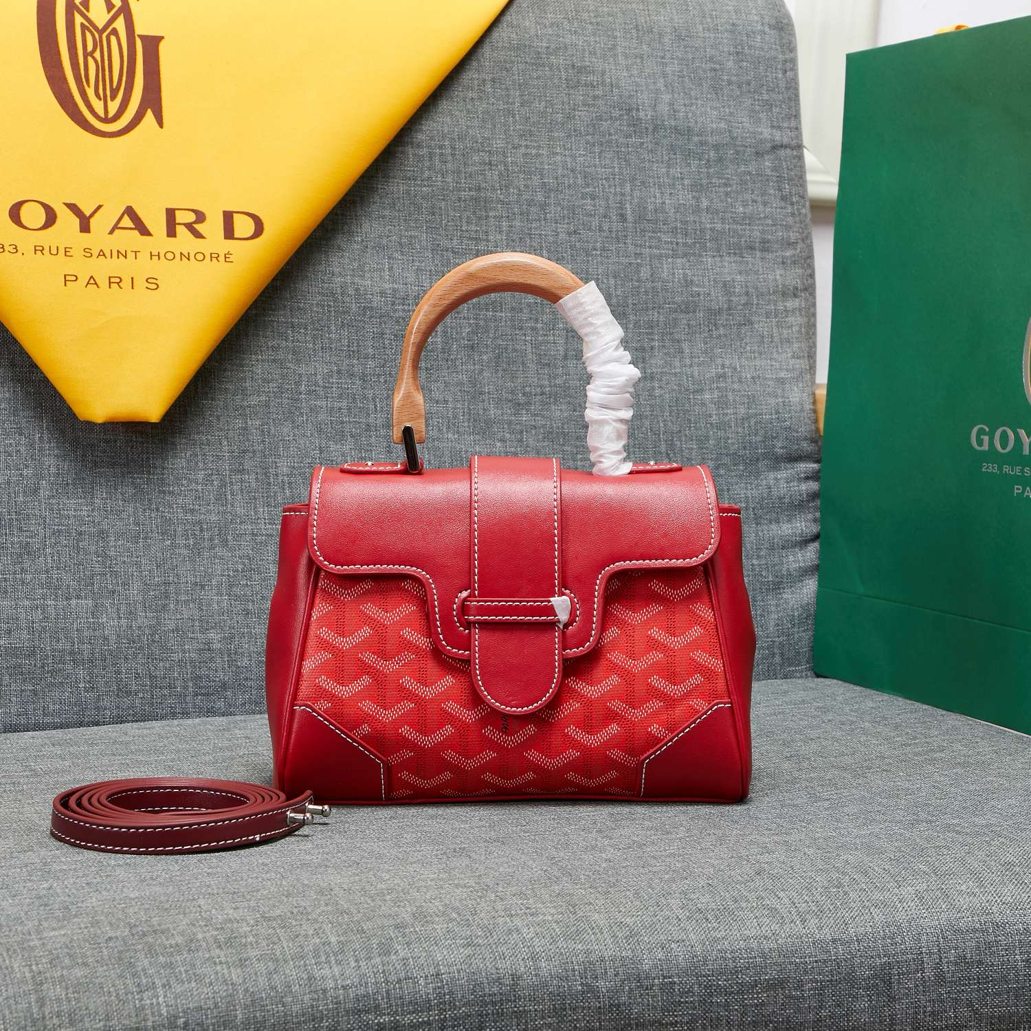 Goyard Saigon Souple Mini Bag Red Canvas 20cm