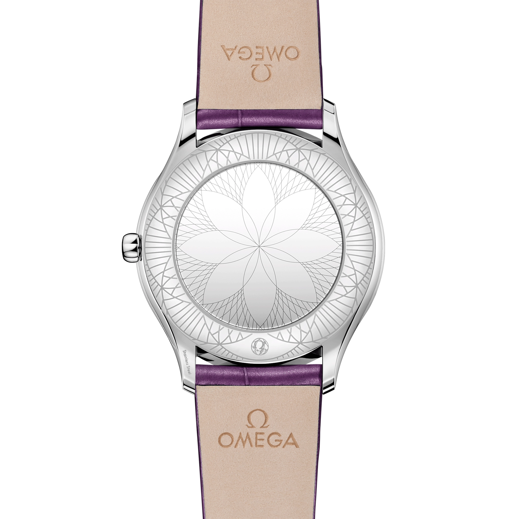 Omega De Ville Trésor quartz purple dial purple leather strap 36mm 428.18.36.60.10.003