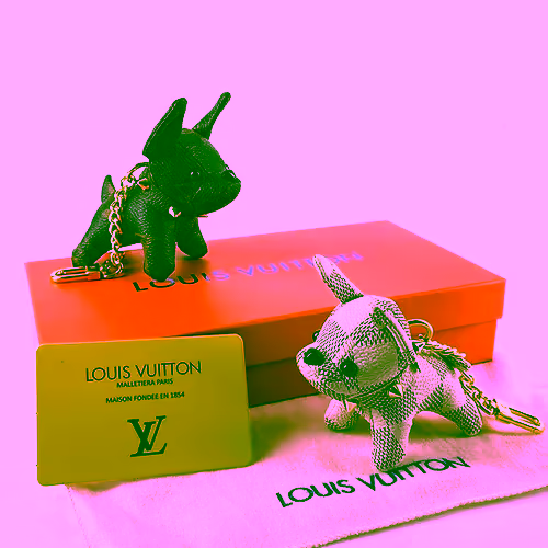 Louis Vuitton Dog Charm Keychain