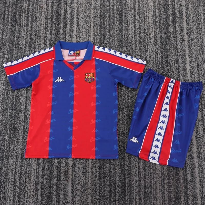 Retro Kids 1992-95 Kids Barcelona Home Football jersey retro