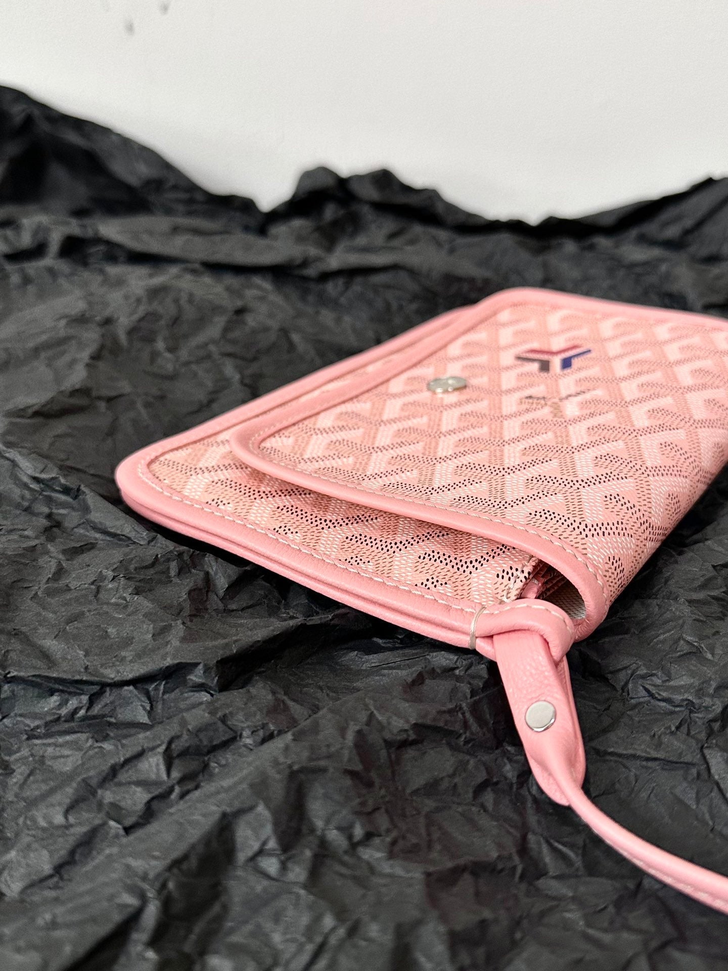 Goyard Plumet Pocket Wallet 20cm Pink Goyardine Canvas And Lambskin Trim
