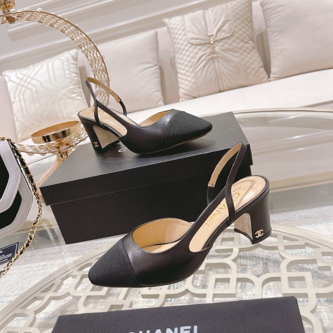 Chanel Slingbacks Grosgrain Black G31318 Y50006 94305