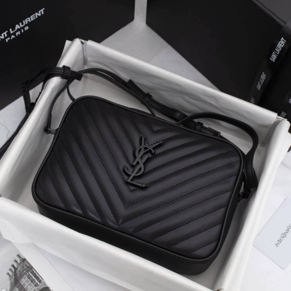 Saint Laurent Lou Camera Bag In Quilted Leather Black Noir 23Cm 761554DV7081000