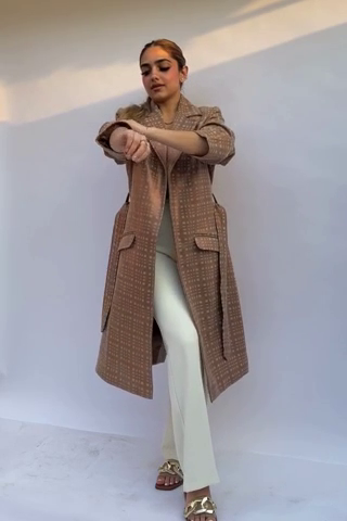 Caramel Suede Trench Coat