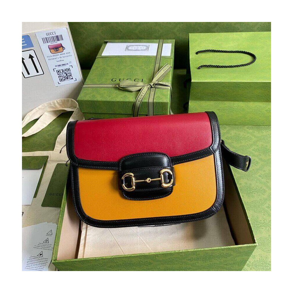 Gucci Horsebit 1955 Small Bag in Brick/Sand Leather
