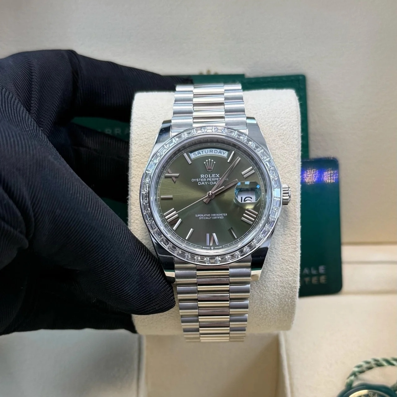 Rolex Day-Date 40mm 228396TBR-0020 Green Roman Dial