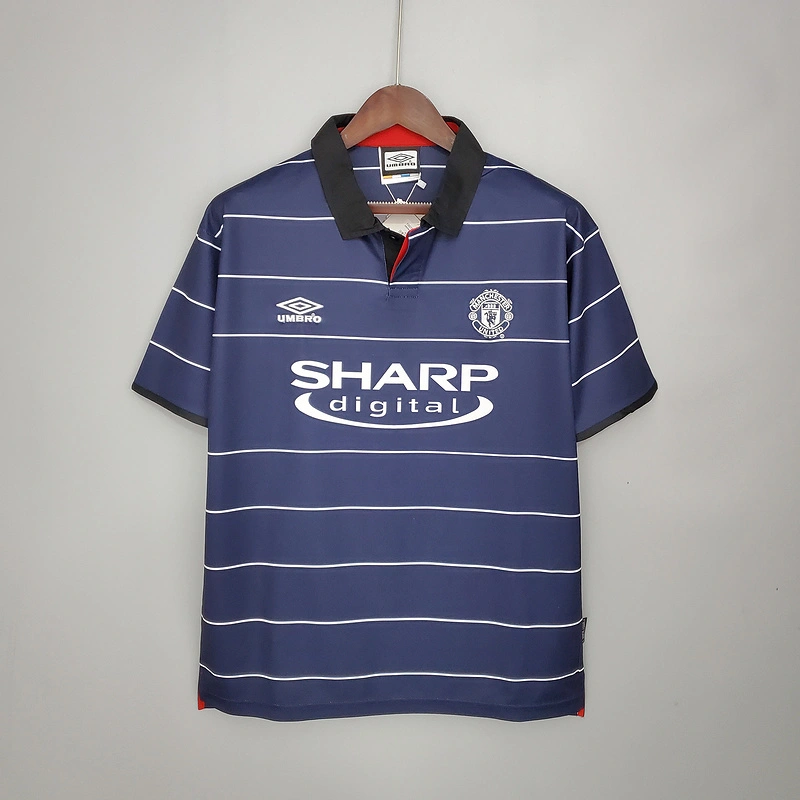 Retro 1999-00 Manchester United away BECKHAM GIGGS KEANE SHERINGHAM Football jersey retro