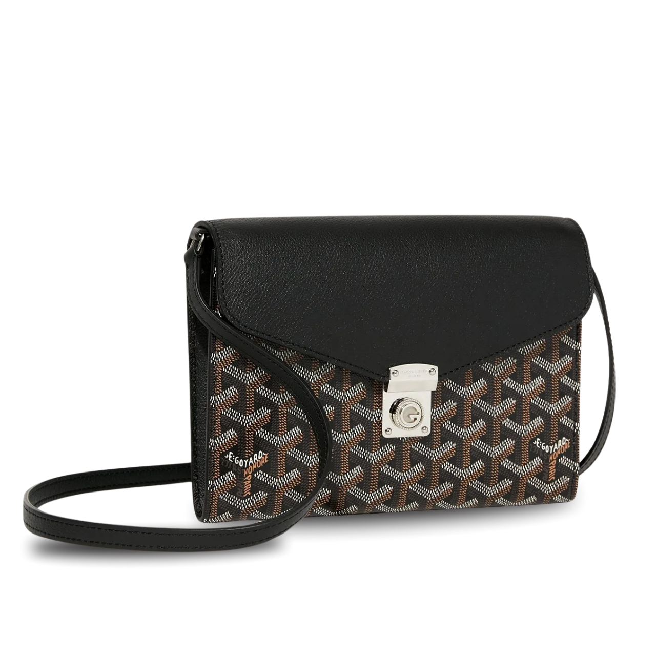 Goyard Chypre Wallet-Pouch 21 Cm Black Goyardine Canvas And Calfskin