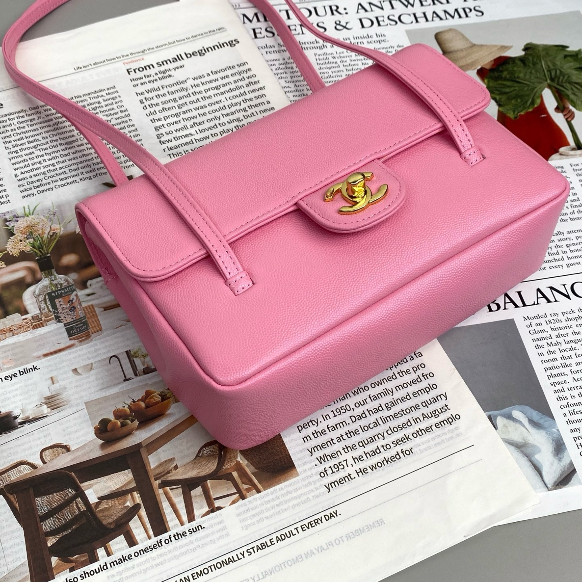 Chanel Clutch Pink Bag 17cm/6.7in