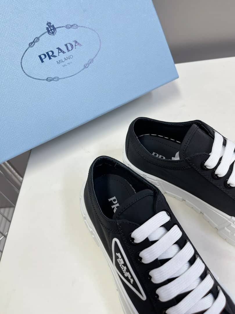 Prada Double Wheel Nylon Gabardine Sneaker Black 1E260M3Lfxf0632F050