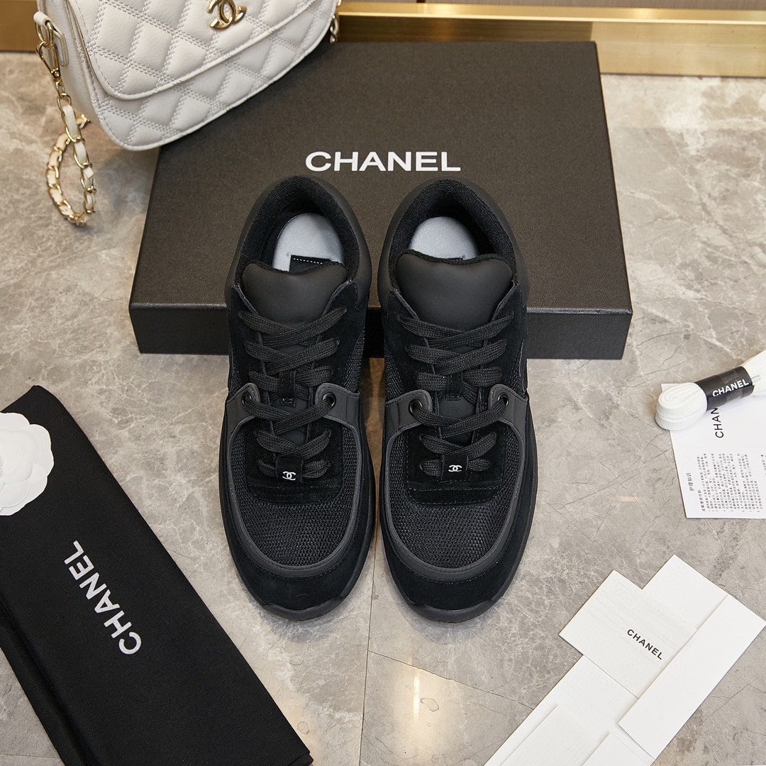 Chanel Cc Logo Sneaker Black G34361 Y53536 94305